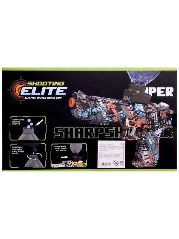 Пистолет Black,стреляет гелевыми пульками, подвижный затвор, аккумулятор 3.7V