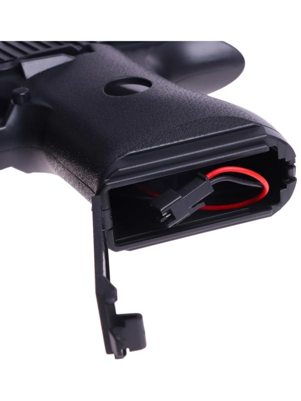 Пистолет Black,стреляет гелевыми пульками, подвижный затвор, аккумулятор 3.7V