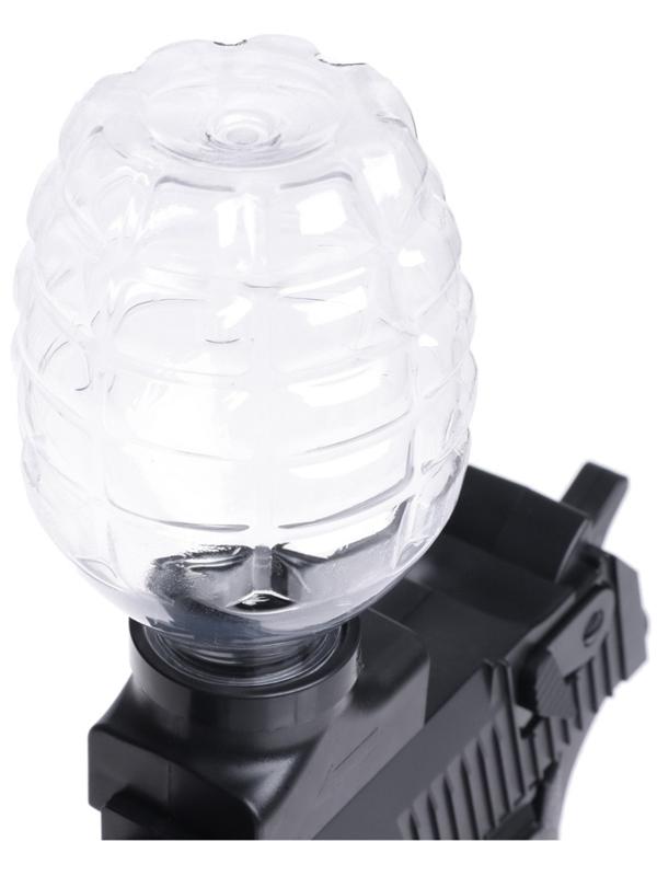 Пистолет Black,стреляет гелевыми пульками, подвижный затвор, аккумулятор 3.7V