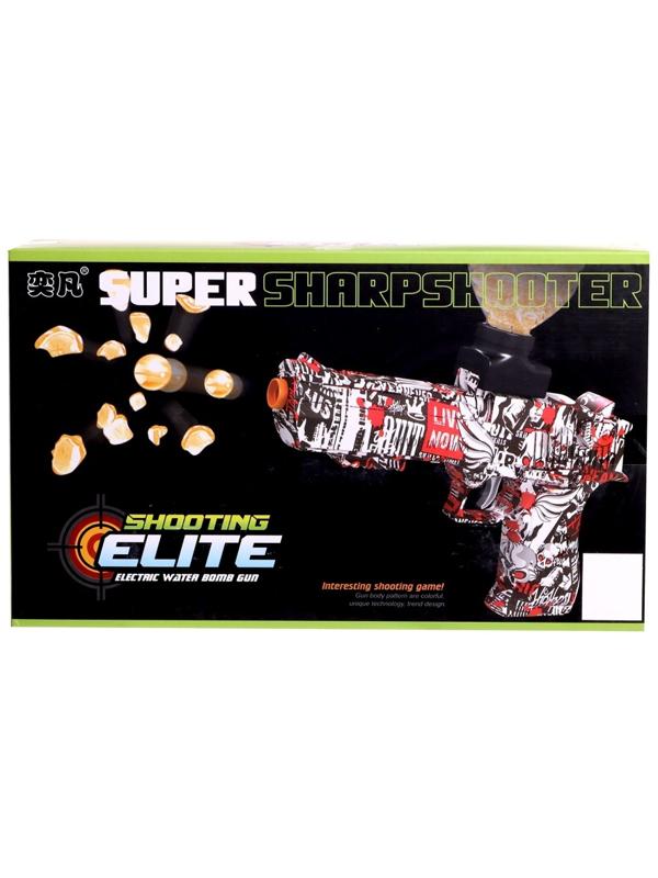 Пистолет Black,стреляет гелевыми пульками, подвижный затвор, аккумулятор 3.7V