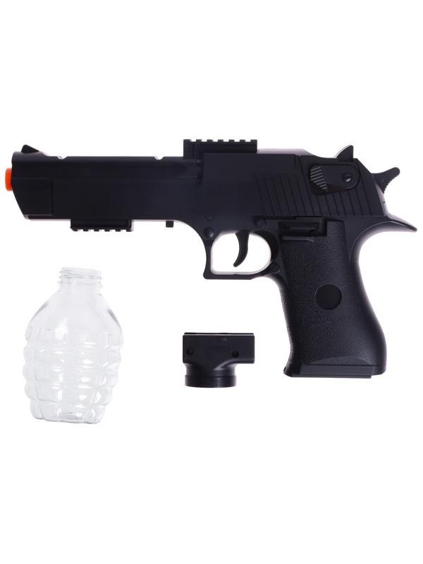 Пистолет Black,стреляет гелевыми пульками, подвижный затвор, аккумулятор 3.7V