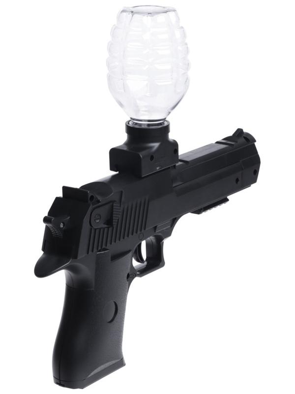 Пистолет Black,стреляет гелевыми пульками, подвижный затвор, аккумулятор 3.7V