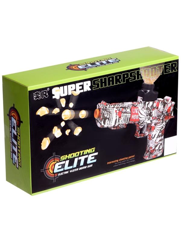 Пистолет Black,стреляет гелевыми пульками, подвижный затвор, аккумулятор 3.7V