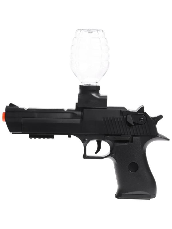 Пистолет Black,стреляет гелевыми пульками, подвижный затвор, аккумулятор 3.7V