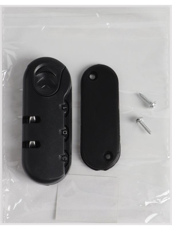 Замок кодовый для чемодана, с креплениями, 3,3 × 8,3 × 1,8 см, цвет чёрный