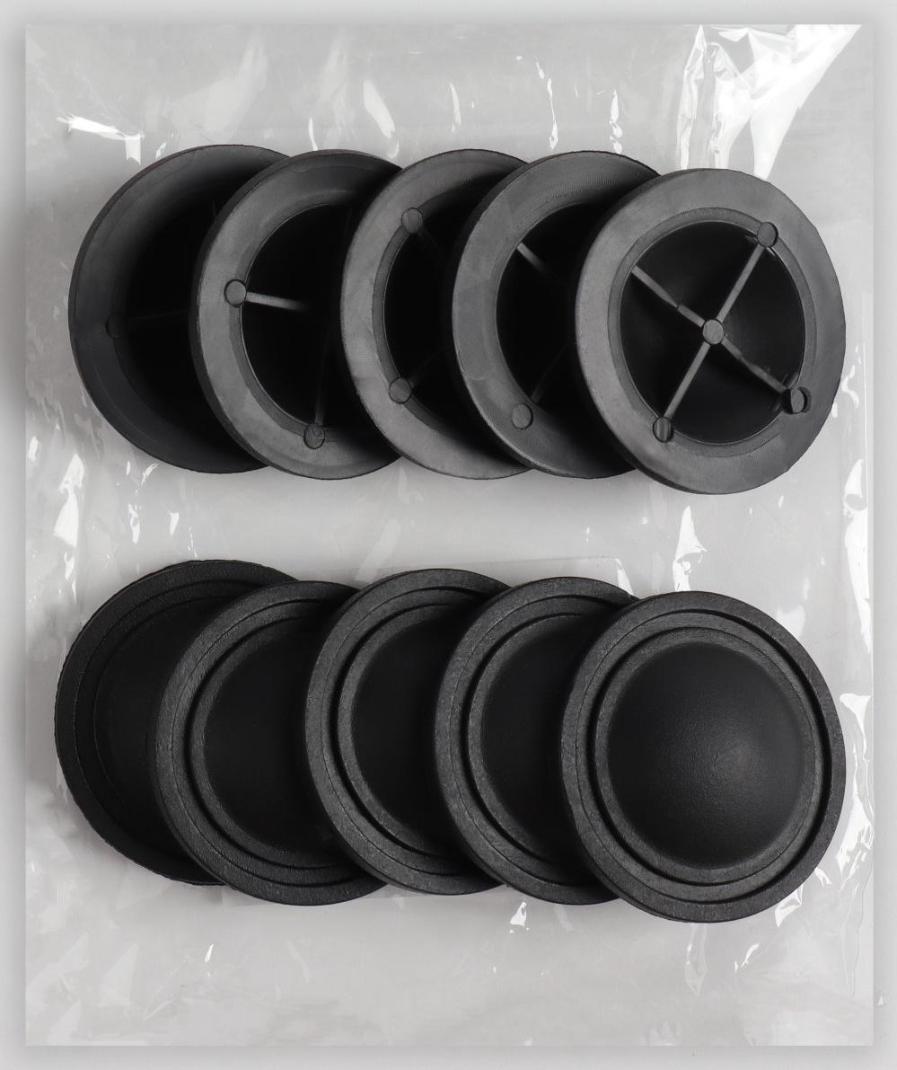 Ножки для чемодана, круглые, d 40 × 8 мм, набор 10 шт, цвет чёрный