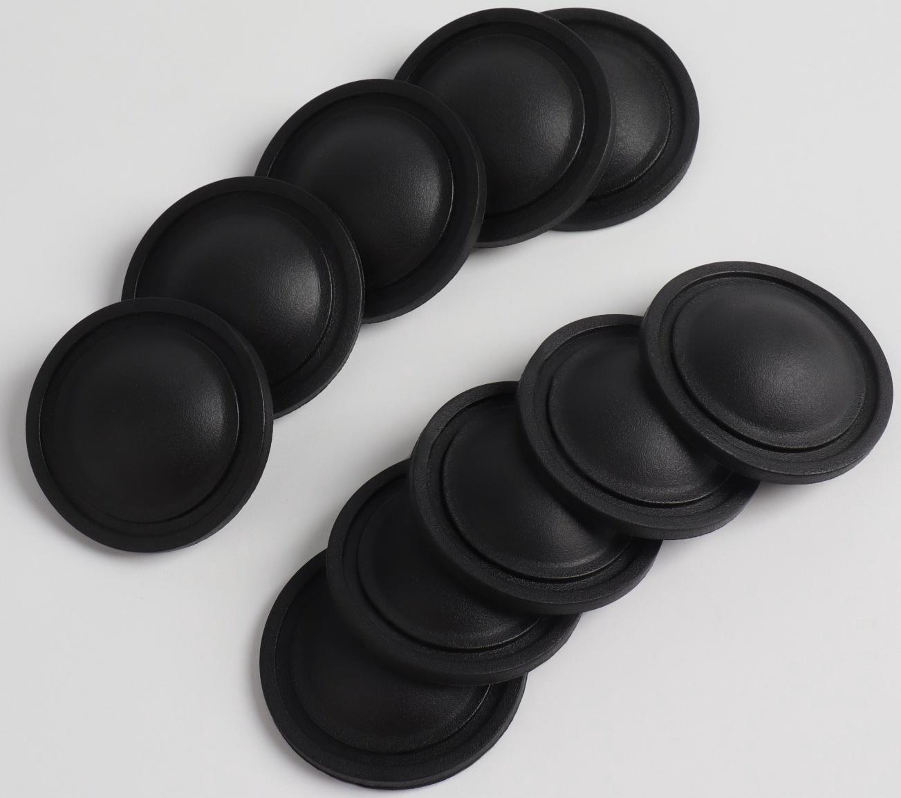 Ножки для чемодана, круглые, d 40 × 8 мм, набор 10 шт, цвет чёрный