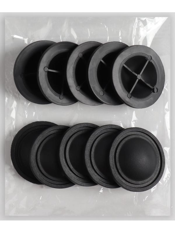 Ножки для чемодана, круглые, d 40 × 8 мм, набор 10 шт, цвет чёрный