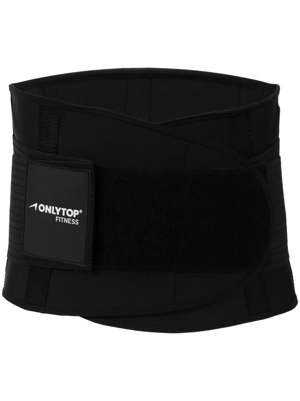Пояс на талию ONLYTOP fitness, размер М-L, цвет черный, для похудения