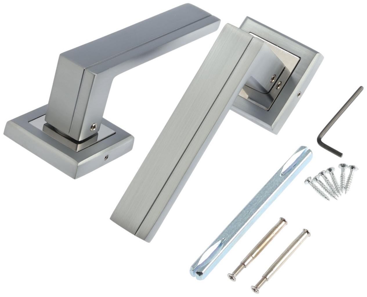 Ручка раздельная LOCKLAND 010 MSC, цвет матовый сатиновый хром