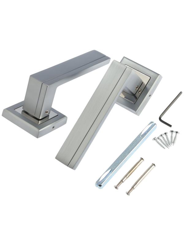 Ручка раздельная LOCKLAND 010 MSC, цвет матовый сатиновый хром