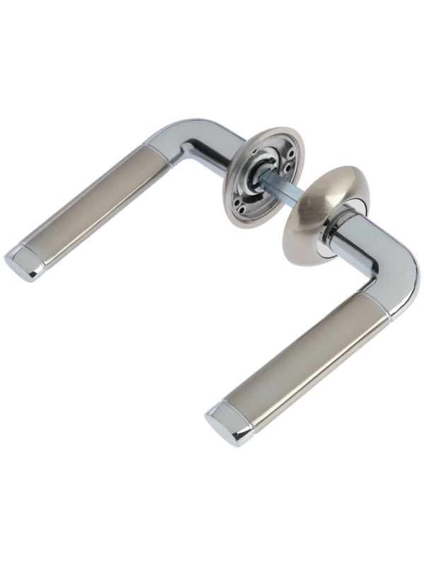 Ручка раздельная LOCKLAND 012 SN/CP, цвет сатиновый никель/хром