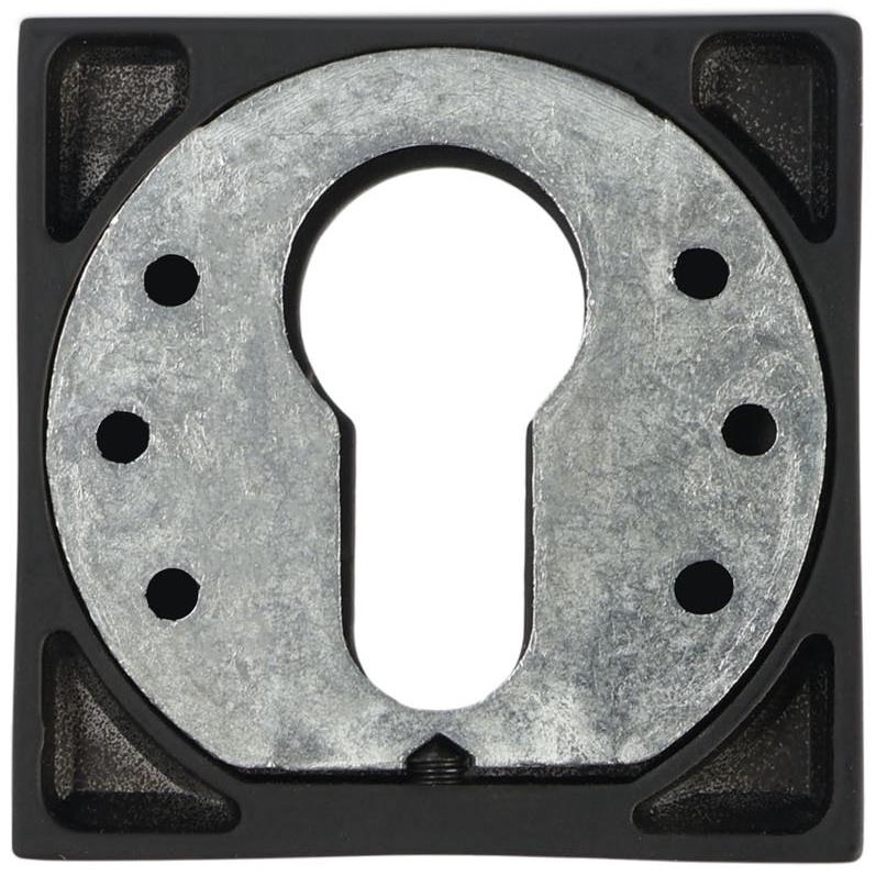 Накладка на цилиндровый механизм LOCKLAND, квадратная, с креплением, цвет черный