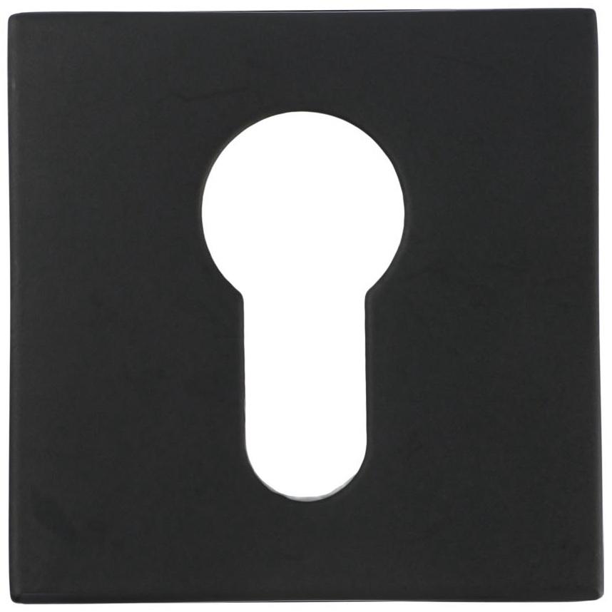 Накладка на цилиндровый механизм LOCKLAND, квадратная, с креплением, цвет черный