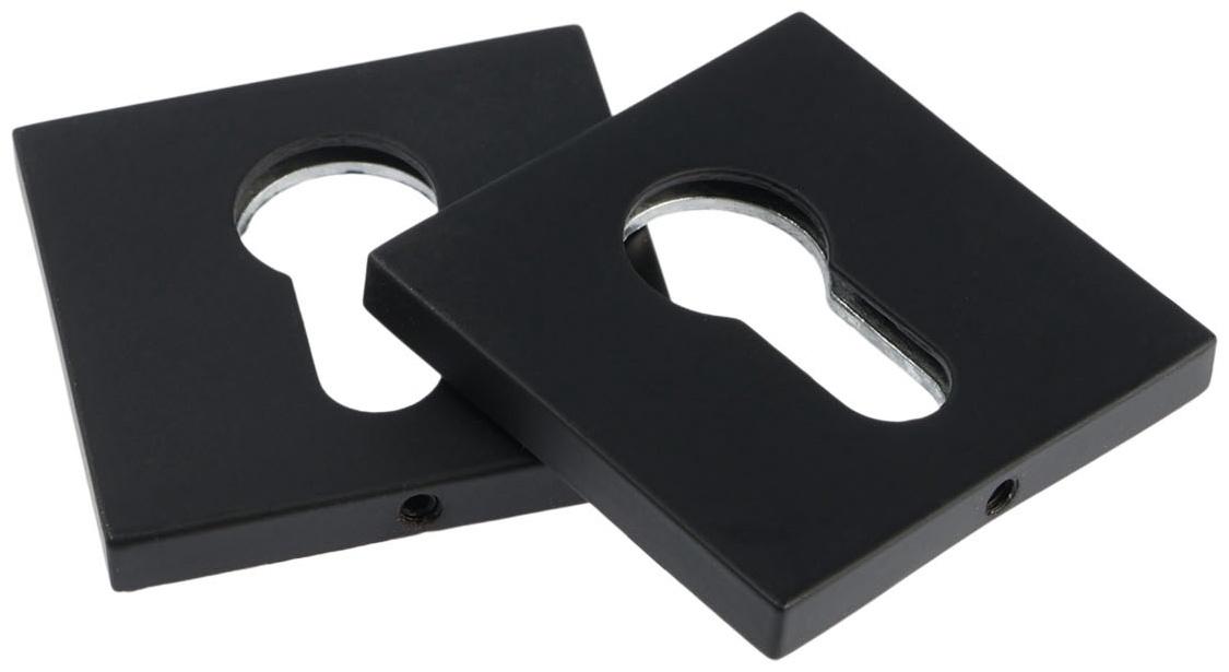Накладка на цилиндровый механизм LOCKLAND, квадратная, с креплением, цвет черный