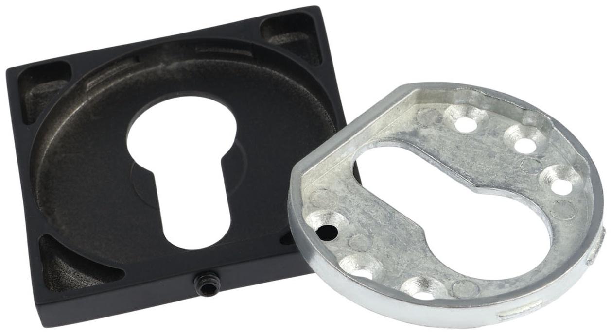 Накладка на цилиндровый механизм LOCKLAND, квадратная, с креплением, цвет черный