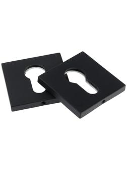 Накладка на цилиндровый механизм LOCKLAND, квадратная, с креплением, цвет черный