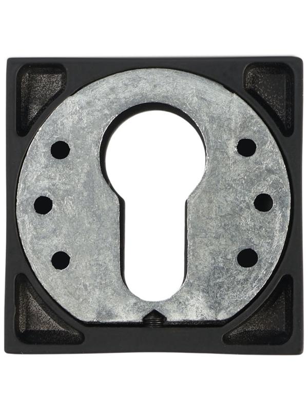 Накладка на цилиндровый механизм LOCKLAND, квадратная, с креплением, цвет черный