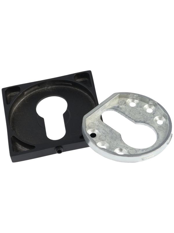 Накладка на цилиндровый механизм LOCKLAND, квадратная, с креплением, цвет черный