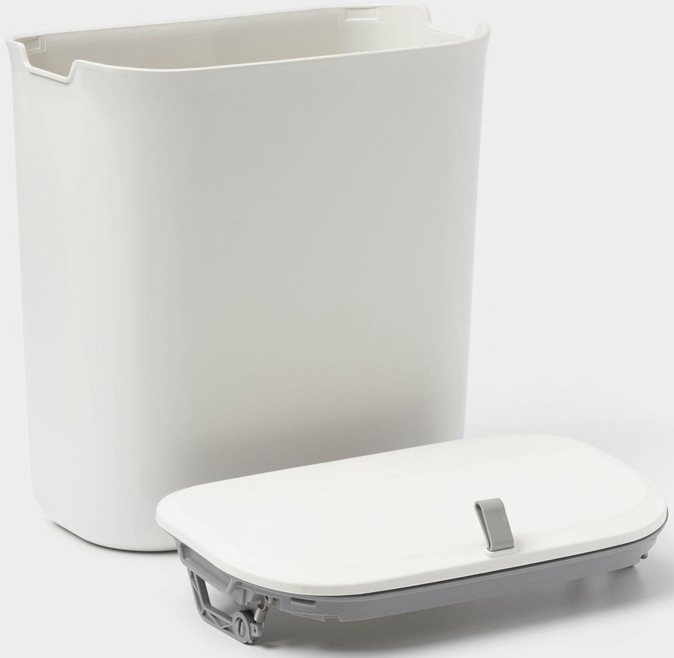 Ведро для мусора подвесное Доляна, 9 л, 2 вида крепления, белое