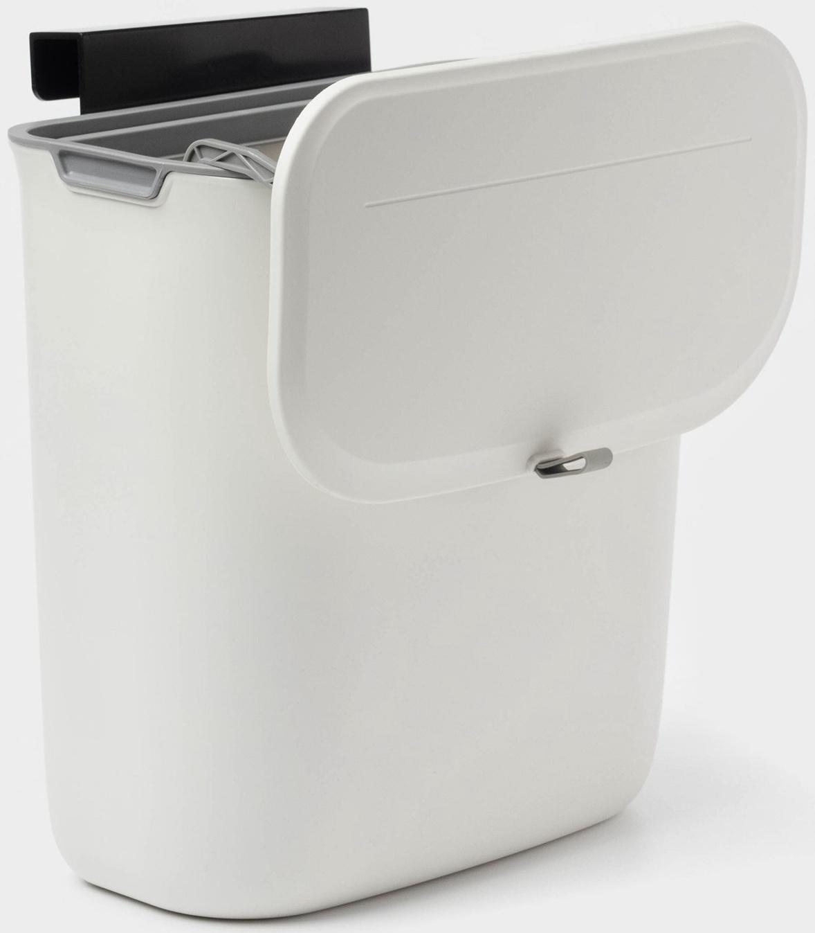 Ведро для мусора подвесное Доляна, 9 л, 2 вида крепления, белое