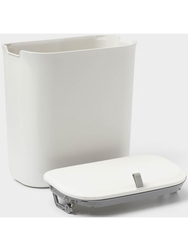 Ведро для мусора подвесное Доляна, 9 л, 2 вида крепления, белое