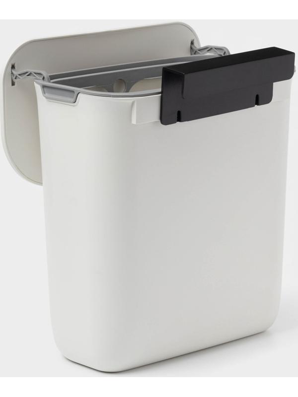 Ведро для мусора подвесное Доляна, 9 л, 2 вида крепления, белое