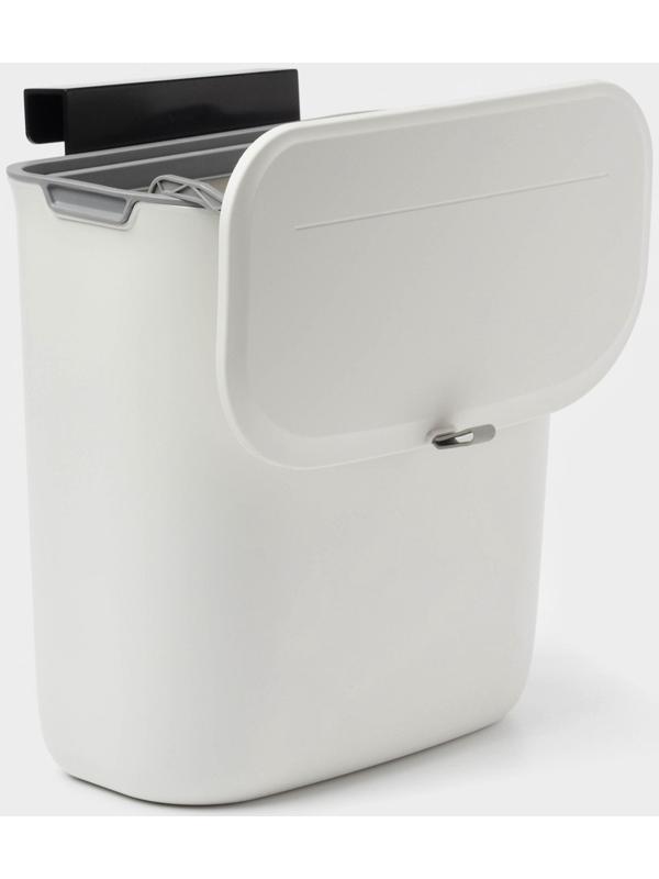 Ведро для мусора подвесное Доляна, 9 л, 2 вида крепления, белое