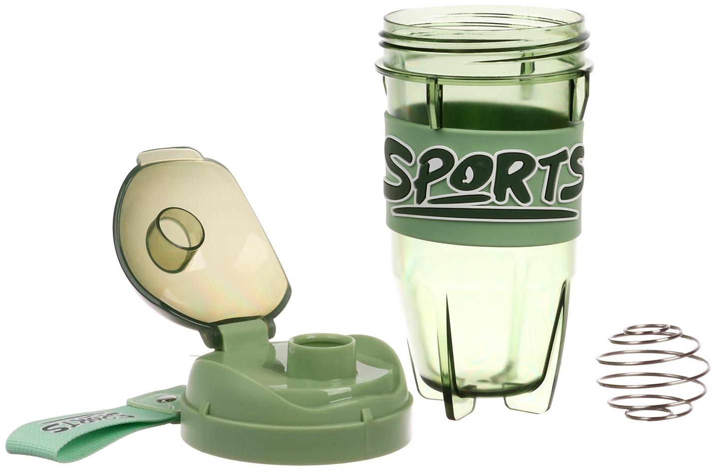 Шейкер спортивный для коктейлей, 600 мл, 20 х 10 х 7 см