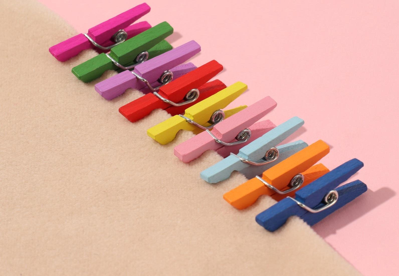 Прищепки для шитья, 2.5×0.8×0.3 см, 50 шт., разноцветные