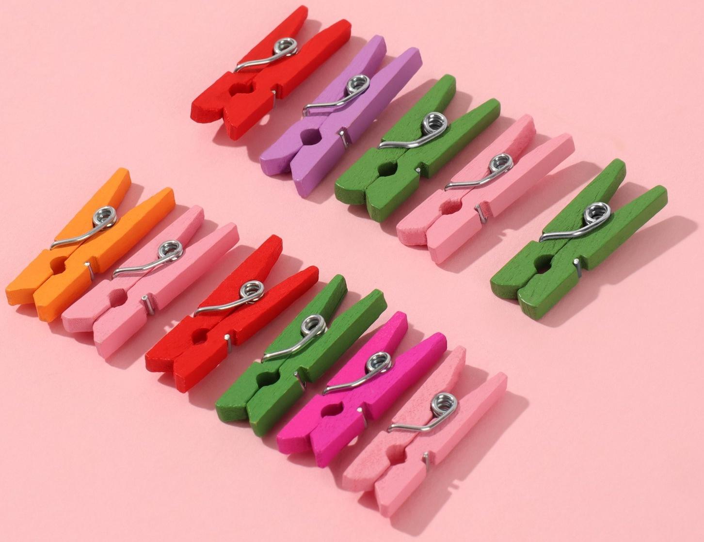 Прищепки для шитья, 2.5×0.8×0.3 см, 50 шт., разноцветные