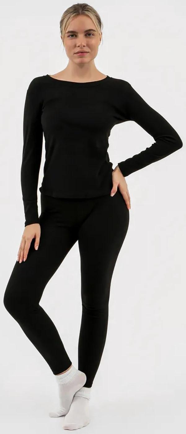Термобельё женское Resport, комплект: лонгслив, лосины, р. 44, чёрное