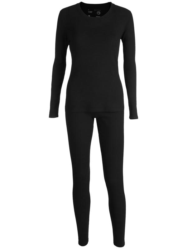 Термобельё женское Resport, комплект: лонгслив, лосины, р. 44, чёрное