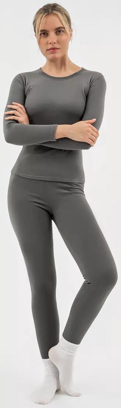 Термобельё женское Resport, комплект: лонгслив, лосины, р. 44, серое