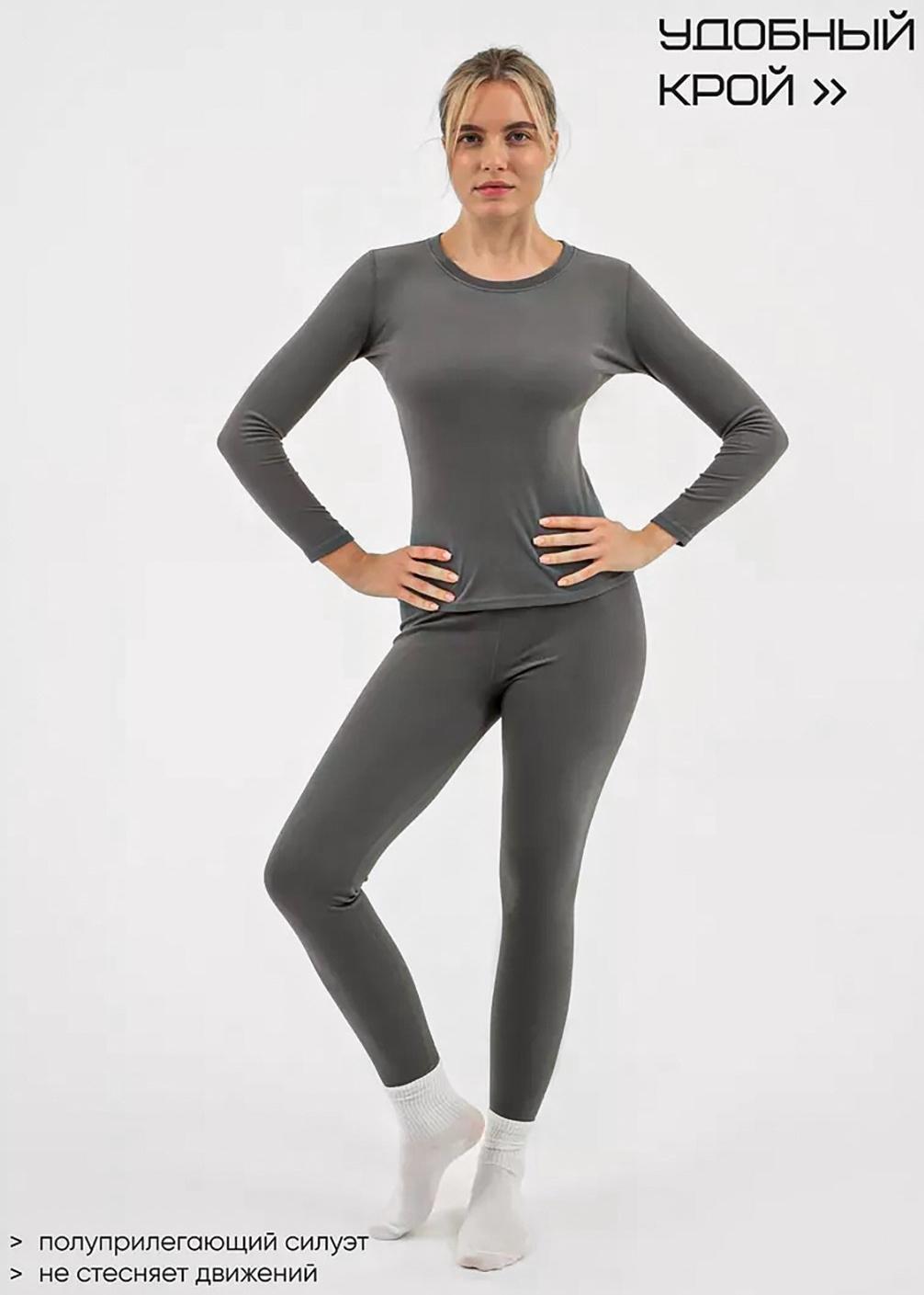 Термобельё женское Resport, комплект: лонгслив, лосины, р. 44, серое