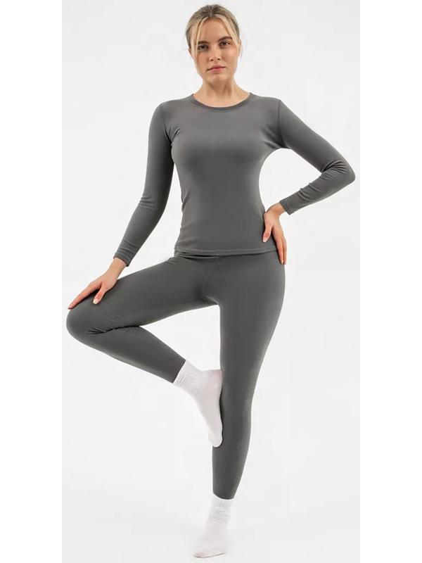 Термобельё женское Resport, комплект: лонгслив, лосины, р. 44, серое