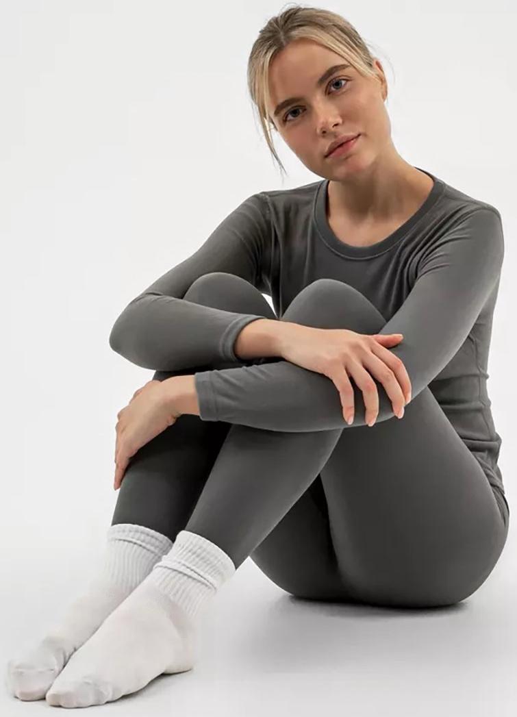 Термобельё женское Resport, комплект: лонгслив, лосины, р. 50, серое