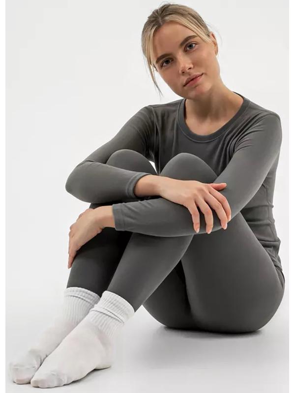 Термобельё женское Resport, комплект: лонгслив, лосины, р. 50, серое