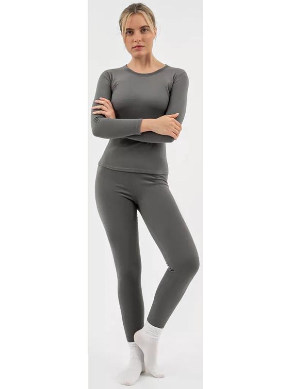 Термобельё женское Resport, комплект: лонгслив, лосины, р. 50, серое