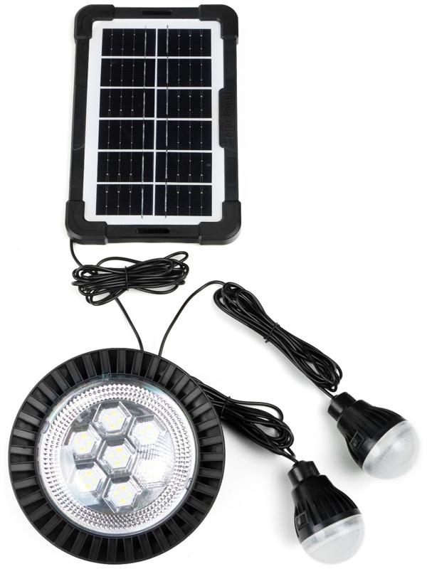 Фонарь кемпинговый аккумуляторный на солнечной батарее, 4 режима