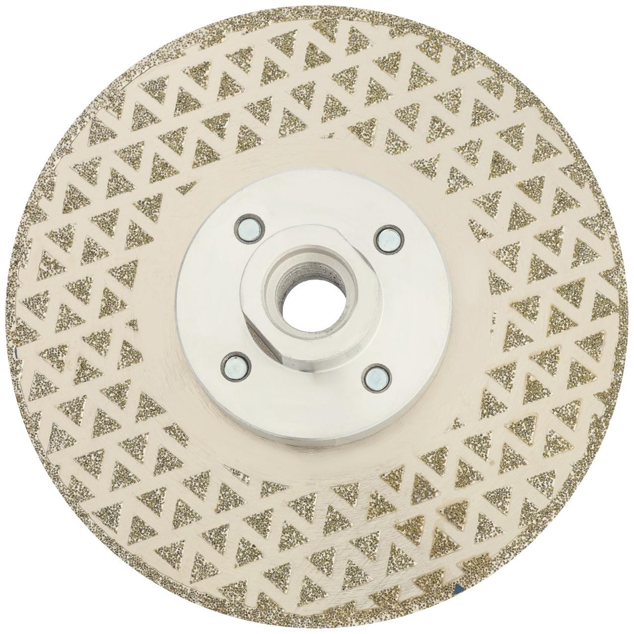 Диск алмазный для резки и шлифовки ТУНДРА, гальванический, сплошной, сухой рез, 115 мм, М14