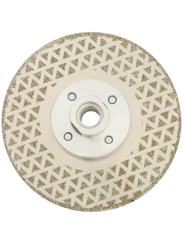 Диск алмазный для резки и шлифовки ТУНДРА, гальванический, сплошной, сухой рез, 115 мм, М14