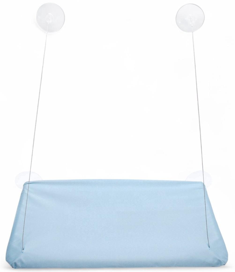 Гамак для кошки на окно, 45*30 см, вес до 5 кг, пакет, голубой