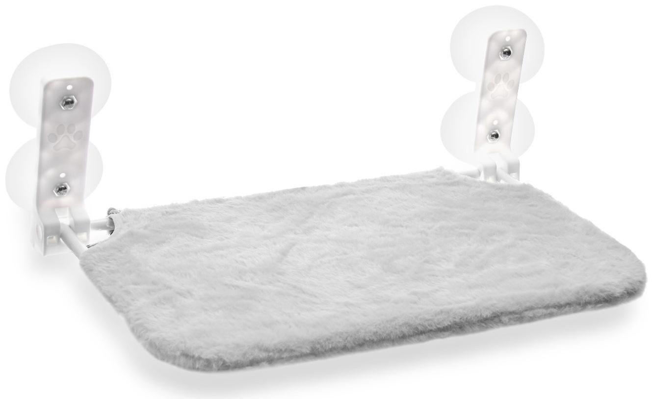 Гамак для кошки на окно, 45*30 см, вес до 6 кг, пакет, серый