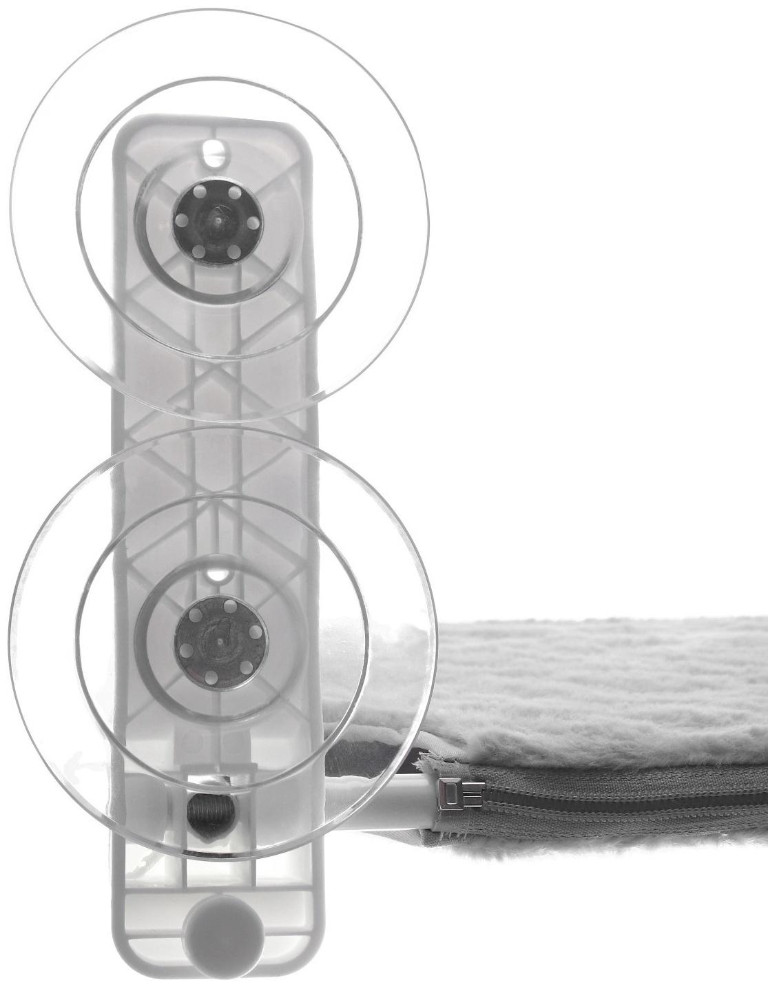 Гамак для кошки на окно, 45*30 см, вес до 6 кг, пакет, серый