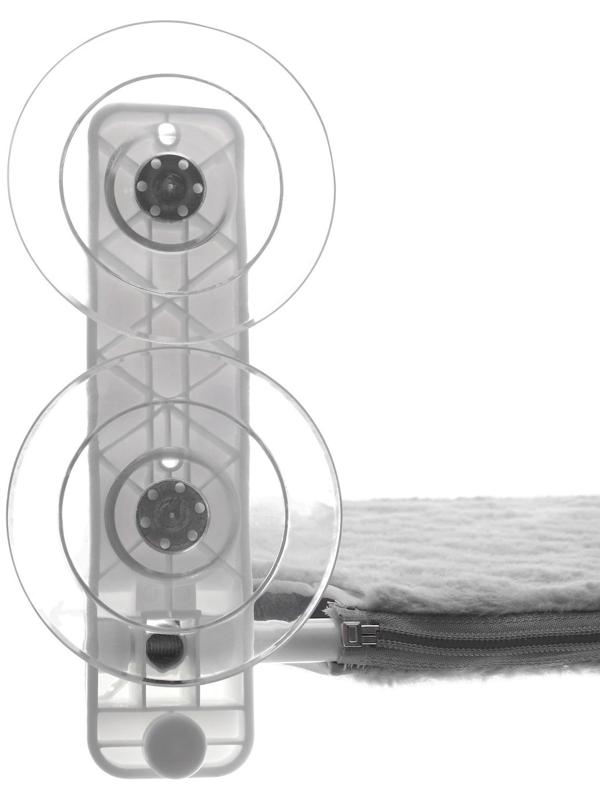 Гамак для кошки на окно, 45*30 см, вес до 6 кг, пакет, серый