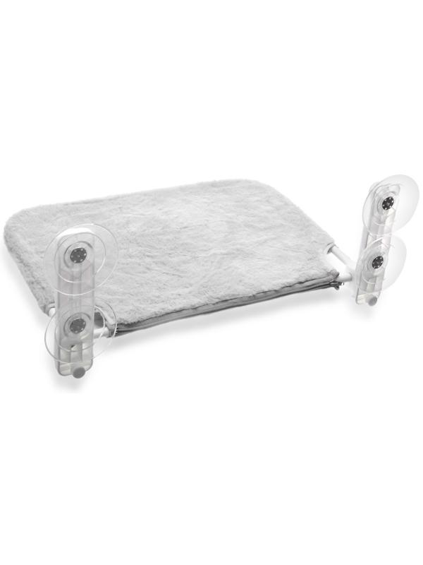 Гамак для кошки на окно, 45*30 см, вес до 6 кг, пакет, серый