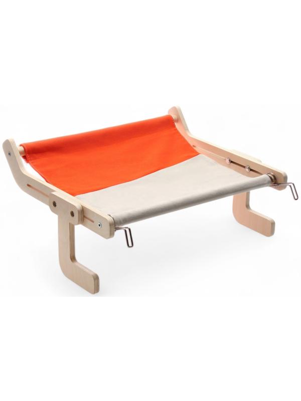 Гамак для кошки на кровать, 45*35*16 см, вес до 15 кг, бежевый/оранжевый