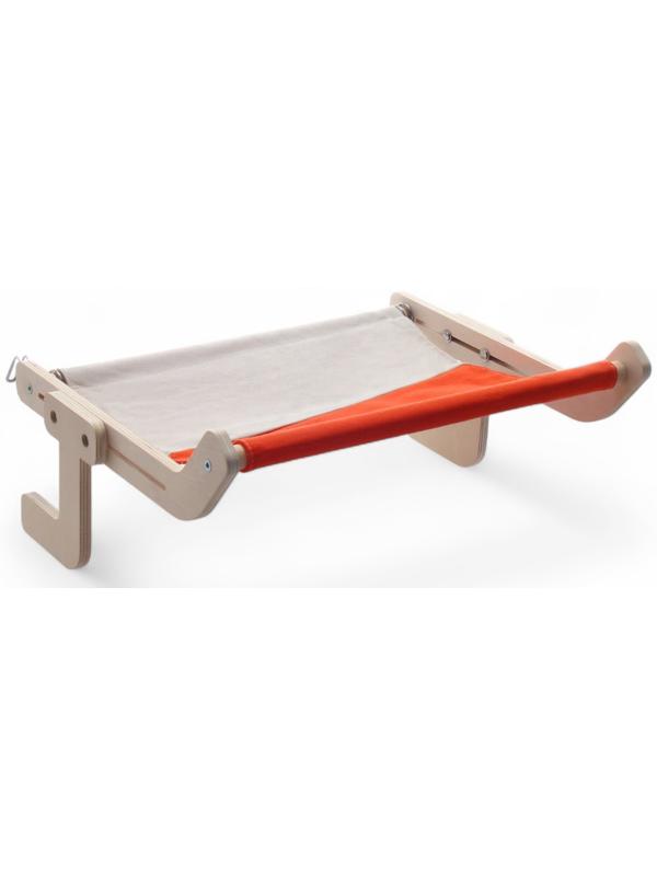 Гамак для кошки на кровать, 45*35*16 см, вес до 15 кг, бежевый/оранжевый