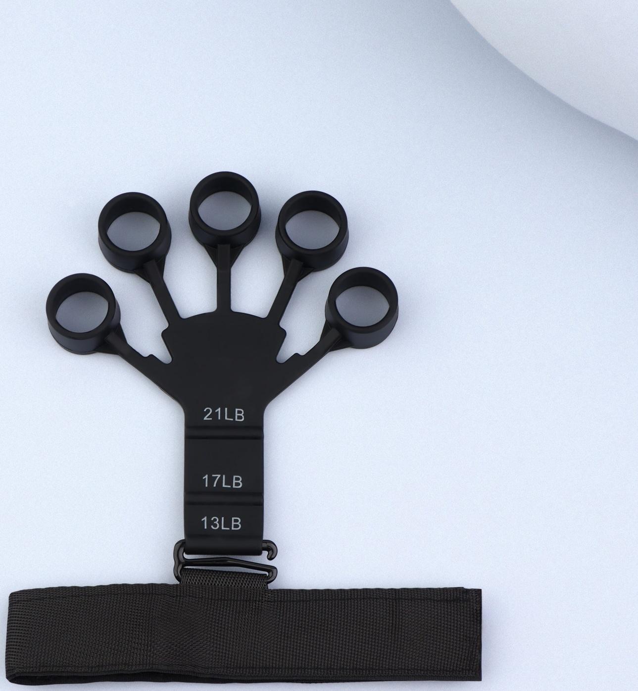 Массажёр для разработки рук и пальцев, с манжетом, 8 × 14 × 2,8 см, цвет чёрный